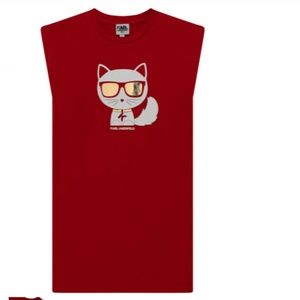 Karl Lagerfeld Red Choupette Dress Sz. 6